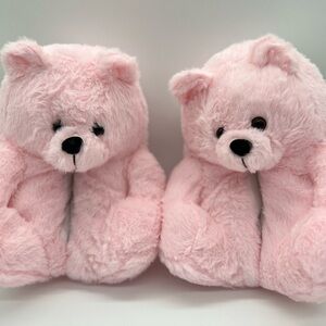 Teddy Bear Slippers Cute Comfy Teddy Bear Indoor Pink Sz 5.5-9.5 valentines gift